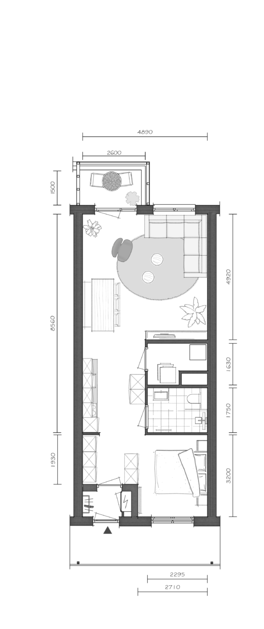Tussenappartement met balkon